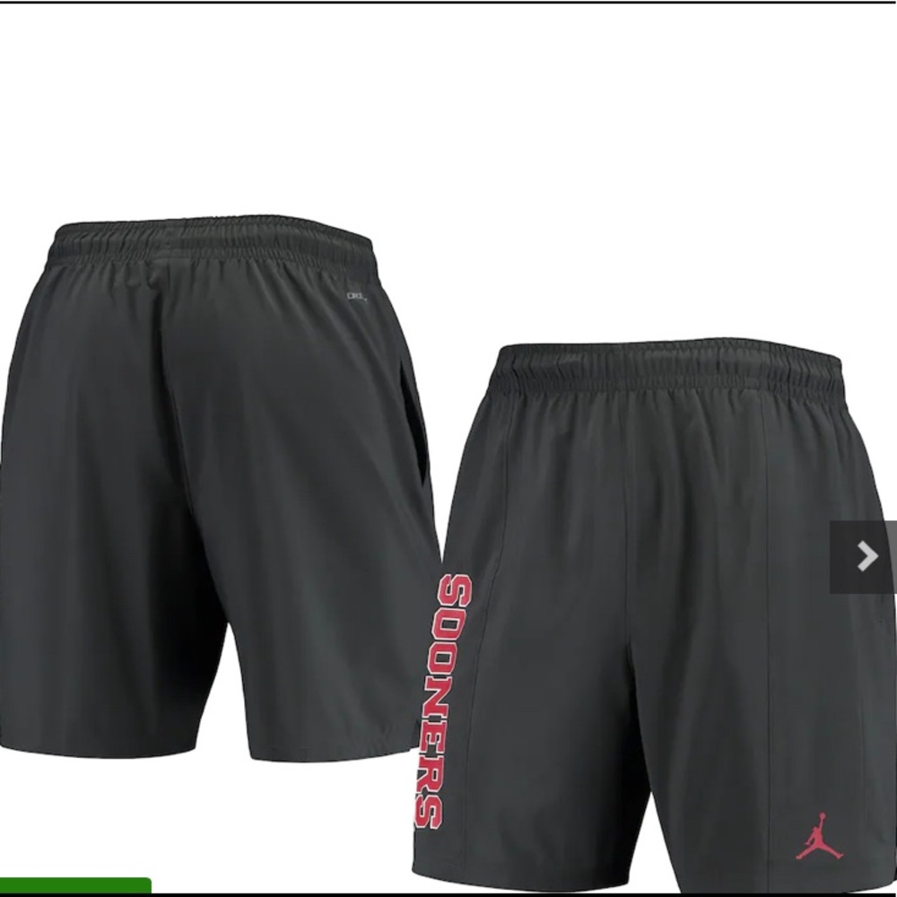 Oklahoma Sooners Jordan Brand Practice Shorts Anthracite